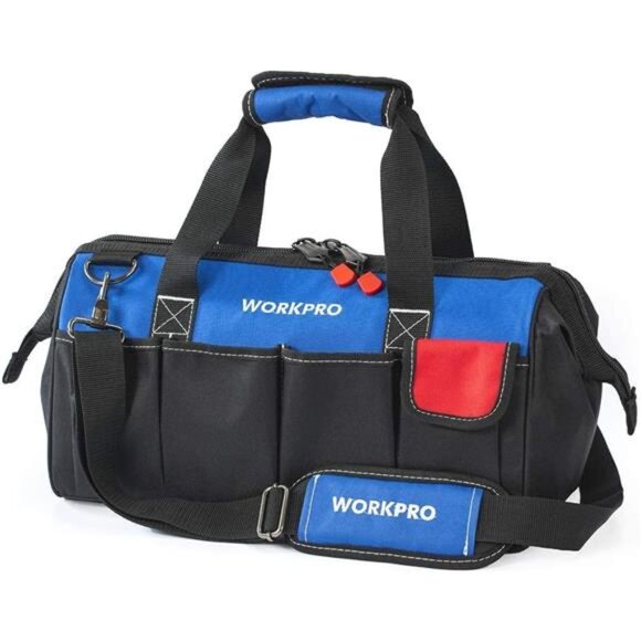 18-inch Close Top Wide Mouth Storage Tool Bag with Adjustable Shoulder Strap